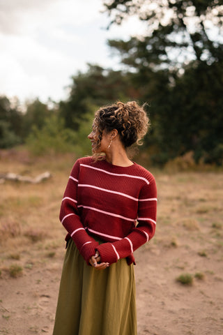 Azzurro knite bordeaux/pink stripe