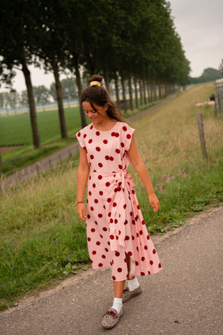 8659 dot long dress azzurro lefkas pink – foto 5