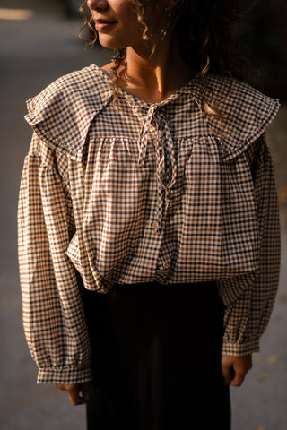 Blouse block brown Saar