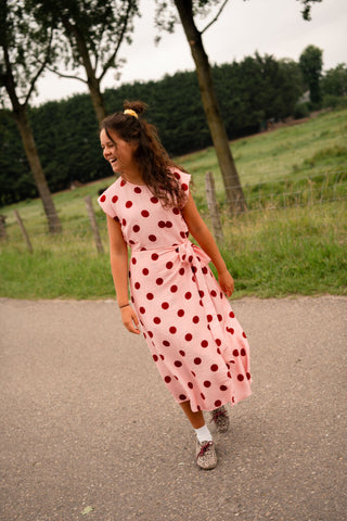 8659 dot long dress azzurro lefkas pink – foto 6