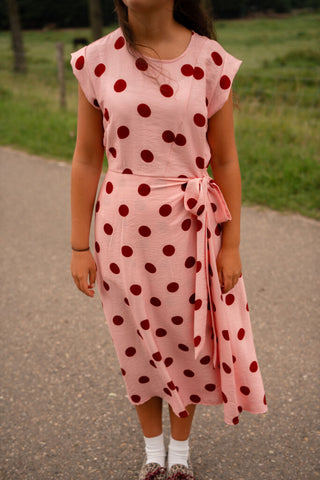 8659 dot long dress azzurro lefkas pink – foto 2