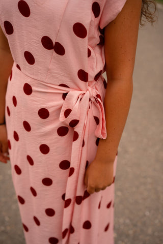 8659 dot long dress azzurro lefkas pink – foto 3