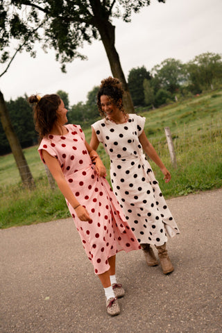 8659 dot long dress azzurro lefkas beige – foto 4