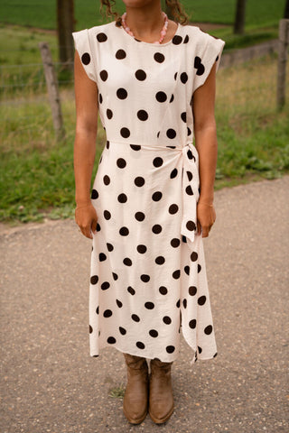 8659 dot long dress azzurro lefkas beige – foto 2
