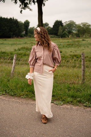 7119 creme long skirt Marie – foto 3