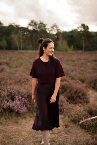 Satin skirt bobby aubergine