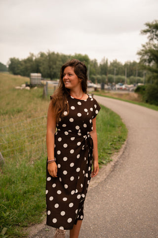 8659 dot long dress azzurro lefkas brown – foto 2