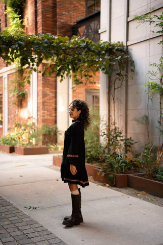 dress black boho hazel
