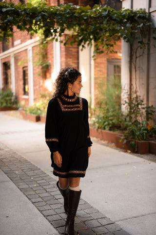 dress black boho hazel