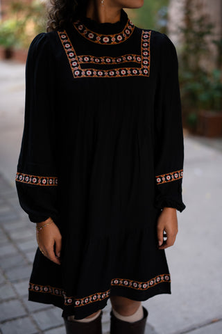 dress black boho hazel