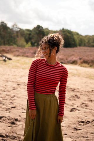 Azzurro shirt pink/red stretch