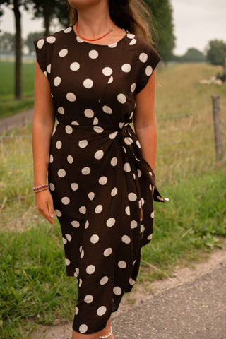 8659 dot long dress azzurro lefkas brown – foto 3