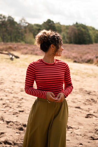 Azzurro shirt pink/red stretch