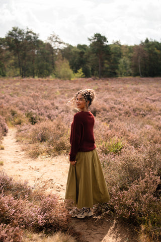 Fien long top knitted bordeaux