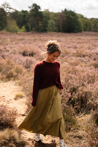 Fien long top knitted bordeaux