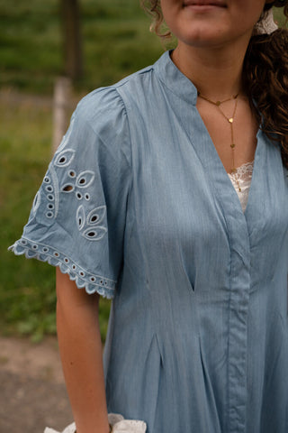 95271 azzurro bleu dress long maartje – foto 3