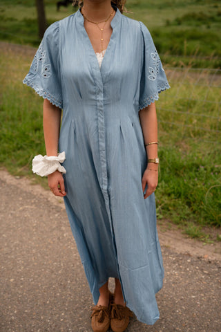 95271 azzurro bleu dress long maartje – foto 4