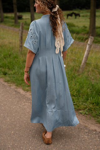 95271 azzurro bleu dress long maartje – foto 5