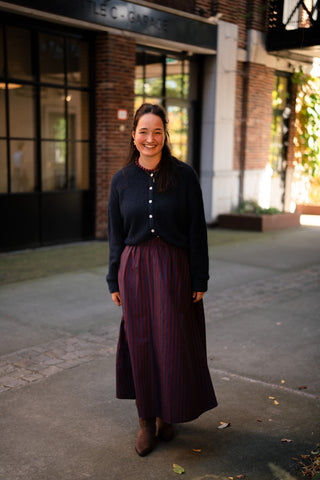 Sophie skirt stripe navy/bordeaux