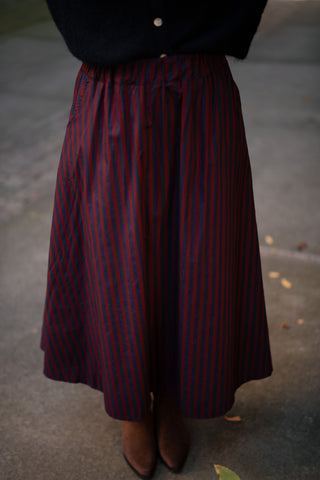 Sophie skirt stripe navy/bordeaux