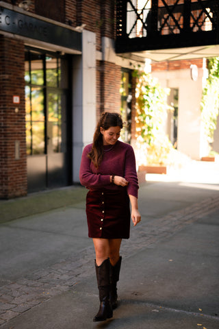 Tipper skirt velvet bordeaux