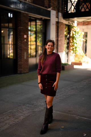 Tipper skirt velvet bordeaux