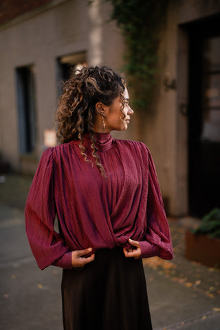 chic top bow plum