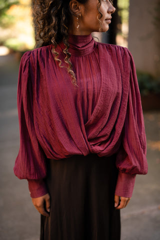 chic top bow plum