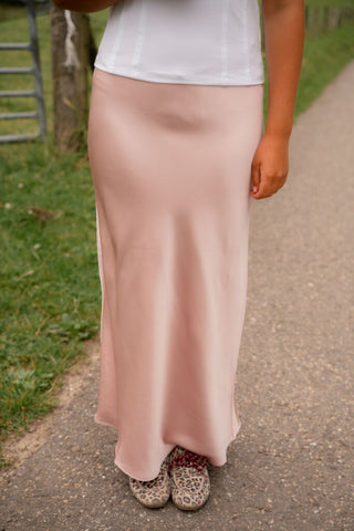 23960 satin skirt merel old rose