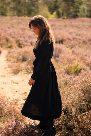 Dress long black Anna