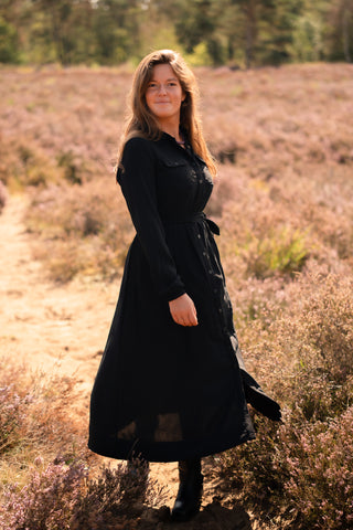 Dress long black Anna