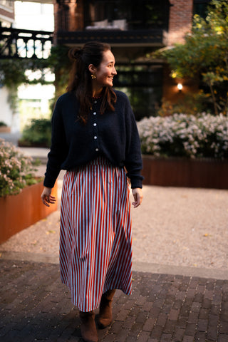 Sophie skirt stripe blue rust
