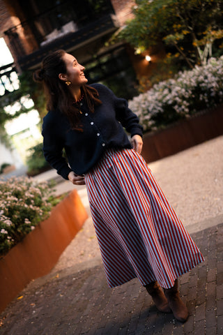 Sophie skirt stripe blue rust