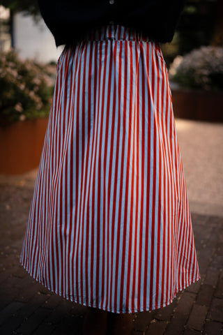 Sophie skirt stripe blue rust