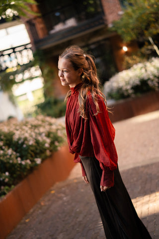 chic top bow bordeaux