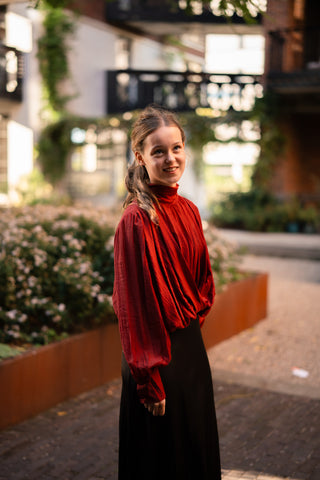 chic top bow bordeaux