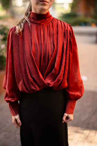 chic top bow bordeaux