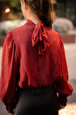 chic top bow bordeaux