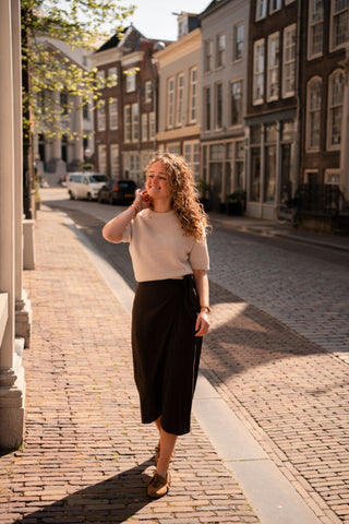 Linnen wrap skirt Maria brown – foto 4