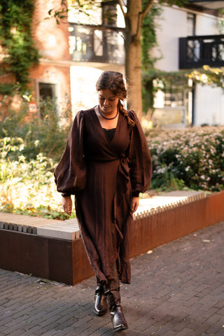 Wrap dress keet choco