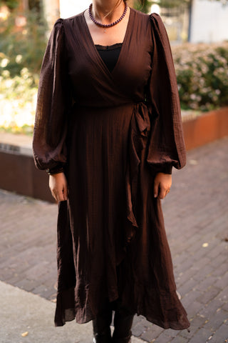 Wrap dress keet choco