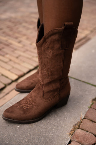 brown suede cowboy