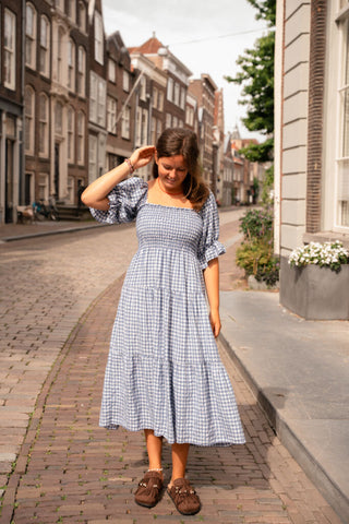 saar dress blocked blue – foto 4