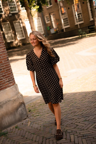 azzurro dress dots 8786 zoe brown/white – foto 3