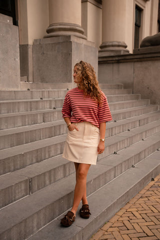 9178 pink/brown stripe t-shirt lois – foto 2
