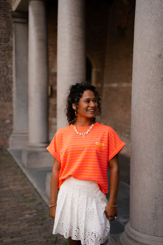 t-shirt ciao lilou orange/pink