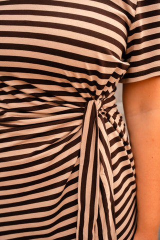 azzurro wrap dress 8651 brown stripe – foto 4