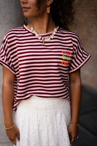 t-shirt ciao lilou bordeaux/pink – foto 2