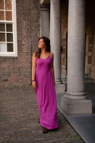 azzurro 8686 maxi beach dress manon magenta