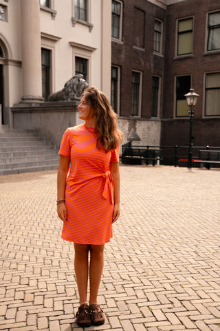 azzurro wrap dress 8651 pink/orange stripe – foto 3